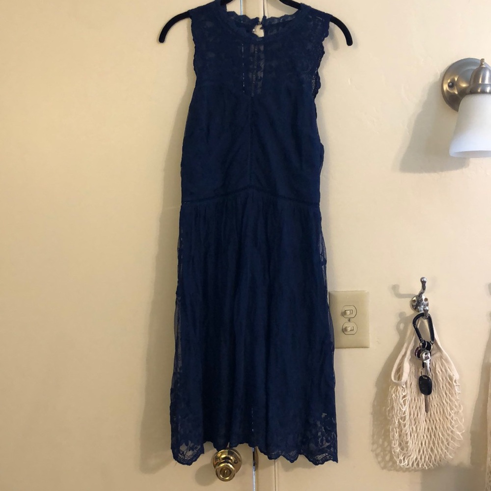 Strong blue dress